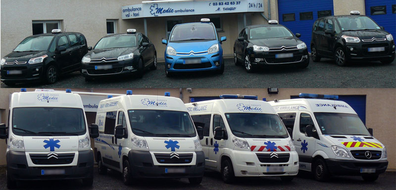 Une flotte d’ambulances et taxis …